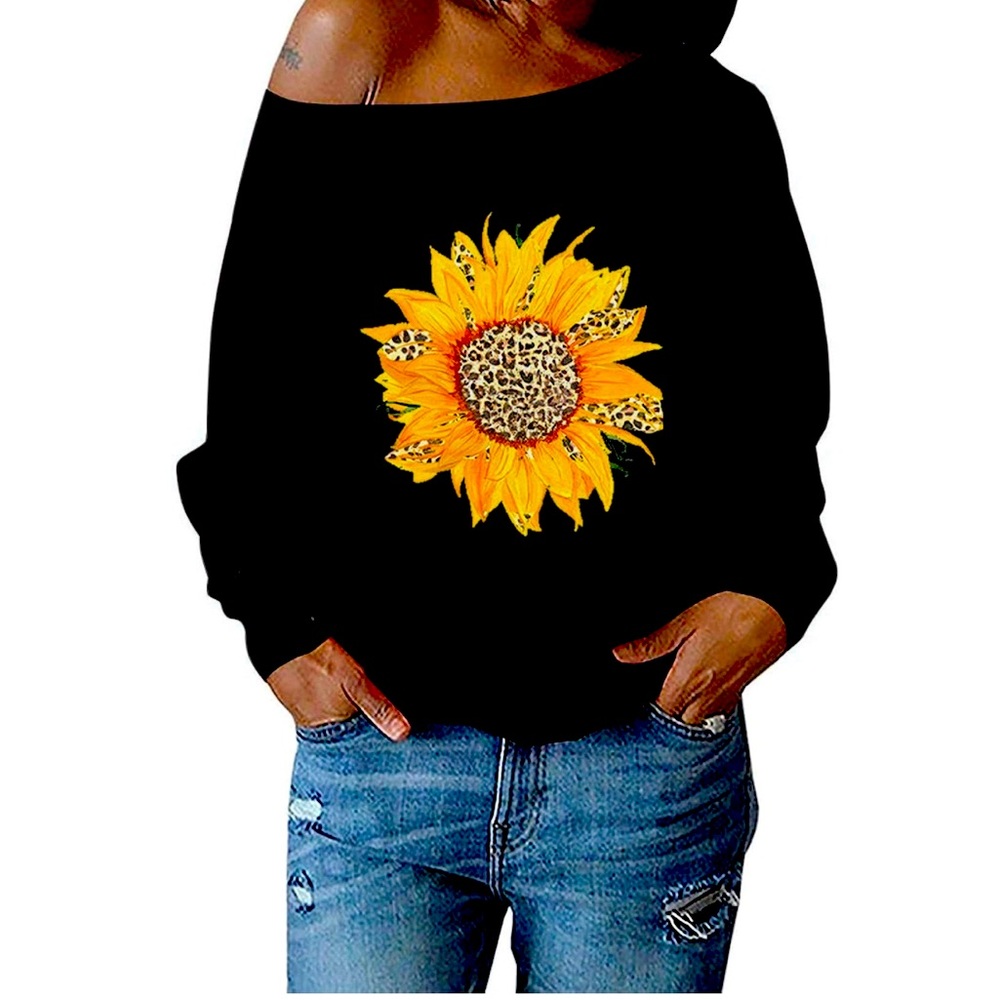 Sunflower sweatshirt Pullover or off shoulder